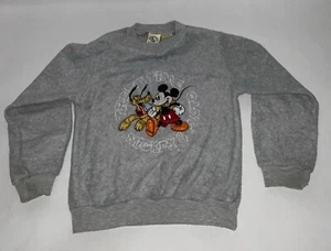 Vintage Mickey Disney 2000s Grey Sweater Kids Size L 7 - Picture 1 of 9