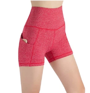 NEW MandH HK Women's High Waist Outside Pocket Yoga Legging Shorts Size Medium - Picture 1 of 6