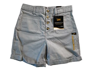 Pantalones Cortos para Mujer Lee Gris Claro Calce Relajado Talla 8M (Totalmente Nuevos) - Imagen 1 de 3