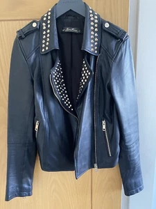 Zara Leather Studded Jacket Size s - Picture 1 of 9