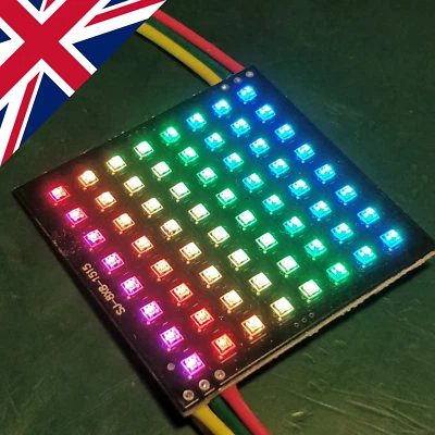 8x8 64 Mini adressierbar 1515 SK6812 (wie WS2812B) RGB LED Matrix, 45mm quadratisch - Bild 1 von 4