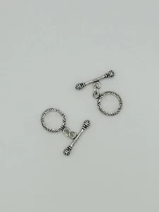 14x13mm Antique Silver Plated Pewter Toggle Clasps 4 Sets - Picture 1 of 1