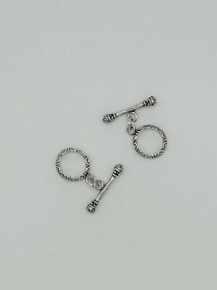 14x13mm Antique Silver Plated Pewter Toggle Clasps 4 Sets - Image 1 of 1