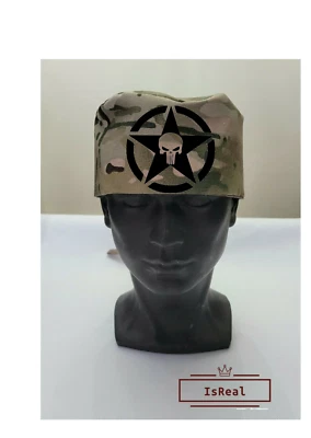 Mens surgical caps, scrub cap, scrub hat, surgical cap camo army SKULL - Image 1 of 4