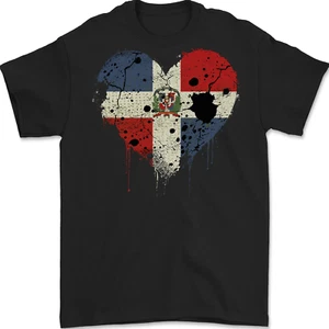 Love Dominican Republic Flag Dominicanos Day Mens T-Shirt 100% Cotton - Picture 1 of 2