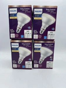 Philips 65-Watt Dimmable Smart Wi-Fi LED E26 Base Light Bulb Soft White (4-Pack) - Picture 1 of 4