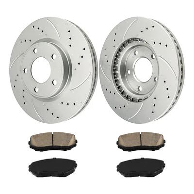 Fit For 2007-2009 Ford Edge Lincoln MKX FWD Front Drilled Disc Rotors Brake Pads - Image 1 of 4
