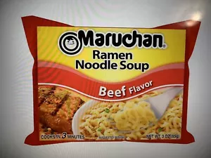 MARUCHAN BEEF FLAVOR TASTY TOP RAMEN NOODLE SOUP 3OZ 12 COUNT  - Picture 1 of 1