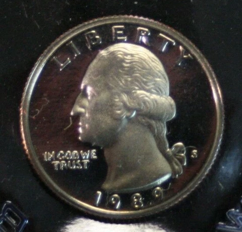 1989 S Proof  Washington Quarter 25c  **FREE SHIPPING** Cover