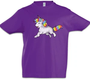 Happy Unicorn Boys T-Shirt Toon Cartoon Comic Look Dance Music Rainbow Princess - Picture 1 of 1