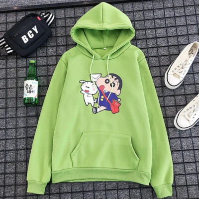 秋冬加天鹅绒毛衣蜡笔新陈学生宽松连帽夹克 — 第 1/3 张图片