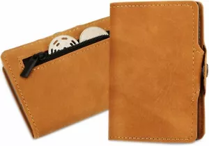 Kartenetui Slim Wallet Münzfach Kreditkarte RFID Schutz Portmonee Braun B1038 - Bild 1 von 5