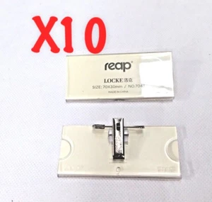 x10 DIY Name Tag Reusable Name Badge Slide In Snap With Crocodile Clip & Pin - Picture 1 of 6