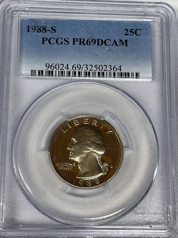 1988-S Washington Quarter PCGS PR69DCAM Cover