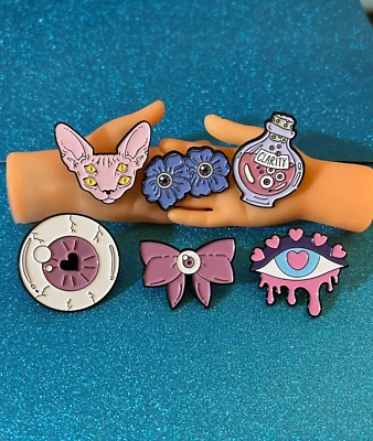 Pastel Goth Enamel Pin Collection – Cute & Creepy Aesthetic, Kawaii Pins - Image 1 of 4
