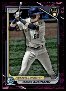 2024 Bowman Chrome Prospects Fuchsia Lunar Refractor 26/199 Jadher Areinamo GS1 - Picture 1 of 2