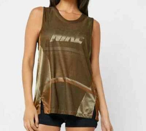 Nike Women's Icon Clash Gold Sheer Training Tank Top Sz M BV5332 790 - Imagen 1 de 3