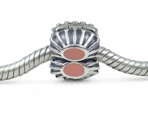 Genuine Pandora Sterling Silver Clip Charm Pink Enamel Oyster 790578-EN24 925 - Picture 1 of 8