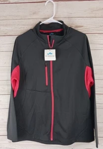 Tri Mountain Long Sleeve Performance fleece gray pink red L vented full zip - Picture 1 of 11