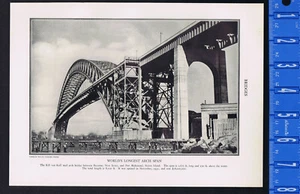 Kill van Kull Bogenbrücke & Arten von Brückenbau - 1932 historischer Druck - Bild 1 von 2
