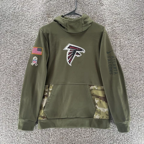 Atlanta Falcons Hoodie Sweatshirt Mens Large Green NFL Salute To Service Nike Cover