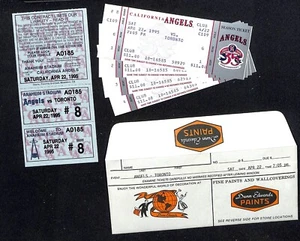 California Angels Tickets - 4 Unused 4/22/95 Strike - Game Not Played  - Picture 1 of 2