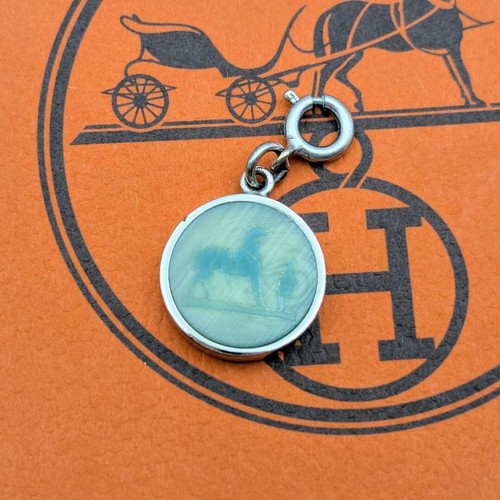 HERMÈS HERMES Corozo verde collana ciondolo superiore accessorio ciondolo tono argento