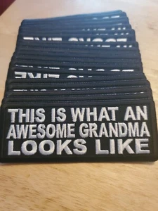 BIKER FUNNY PATCHES "AWESOME GRANDMA" NEW 4X1.5 - Picture 1 of 2