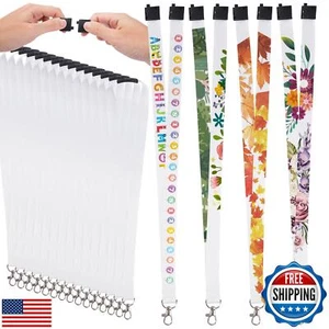 RYKOMO 20 Pieces Sublimation Blank Lanyards White Sublimation Lanyards Neck L - Picture 1 of 5
