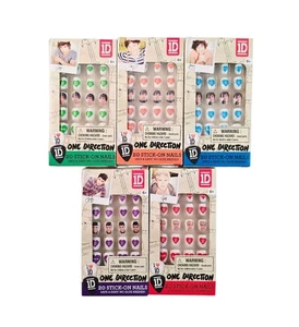 New One Direction ID Stick-On Nails Pop Band Complete Set 2013 The Wish Factory - Picture 1 of 8