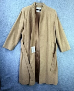 Vintage Neiman Marcus Mantel Kamelhaar Damen Gürtel gefüttert minimalistisch 70er offen - Bild 1 von 24