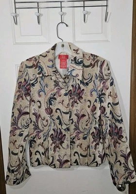 Chaqueta Blazer Vintage Años 90 Oscar Por Oscar De La Renta Tapiz Floral Talla 10  Foto 1 de 4