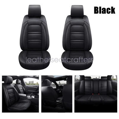 Cojín protector de asiento de cuero PU delantero y trasero de 5 asientos negro para Toyota Foto 1 de 4