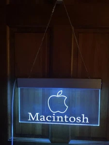 SELTENES APPLE MACINTOSH BELEUCHTETES HÄNGENDES LADENSCHILD - 15" breit x 8,75" hoch insgesamt - Bild 1 von 12
