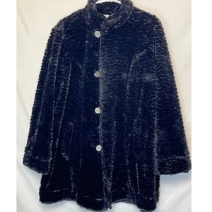 Joseph Ribkoff Damen Größe 12 Schwarz Wendbarer Kunstfellmantel Stil 183363 Winter - Bild 1 von 9