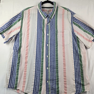 Free Assembly Button Up Shirt XXL Men’s S/S Striped Seersucker Breezy Preppy - Image 1 of 4
