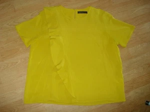 MARKS AND SPENCER YELLOW PULL ON POLYESTER SHORT SLEEVE BUTTON SHIRT UK 16 - Picture 1 of 12