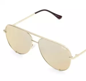 Occhiali da sole donna Quay polarizzati montatura oro chiave alta con oro aviatore NUOVI - Foto 1 di 6