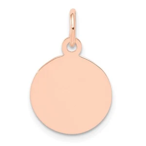 14k Rose Gold Plain .027 Gauge Circular Engraveable Disc Charm Pendantfor Mother - Picture 1 of 4