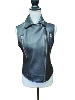 Chaleco Moto Derek Lam 10 Crosby Cuero Negro XS NUEVO CON ETIQUETAS Foto 1 de 4