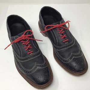 Men's Allen Edmonds Navy Blue Wingtip Oxford Dress Shoe 10 D - Picture 1 of 3