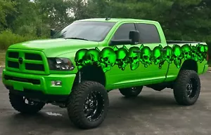 3D Skulls Truck Side Vinyl Graphics, Pirate Skull Truck Vinyl Decal - Bild 1 von 10