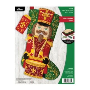 Bucilla 18" Filz Weihnachten Strumpf Kit - Nussknacker Noel 89703E - Bild 1 von 5
