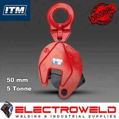 ITM Vertical Lifting Clamp 5T Red Hoist Lifting Plate Hanger Ton TM9122-05050