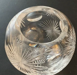 Seltene Pepi Herrmann Brillant Handschliff Kristall Vase Rose Starburst signiert NH 2013 - Bild 1 von 24