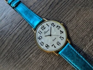 PARMEX Mother of Pearl Quartz Womens Watch Blue Band New Battery - Picture 1 of 6