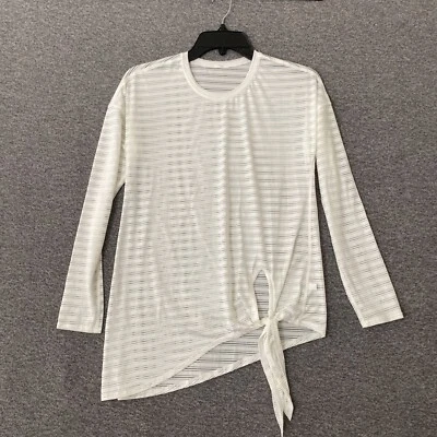 Lululemon Women’s Size 6 Long Sleeve White Pullover Knot Accent Casual Shirt - Изображение 1 из 4