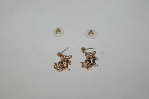 UF University of Florida Gold Tone Gator Earrings Jewelry SEC Football ~ NWOT Cover