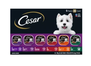 CESAR Adult Wet Dog Food Classic Loaf in Sauce, 6 Flavor - 3.5oz / 36ct - Picture 1 of 6
