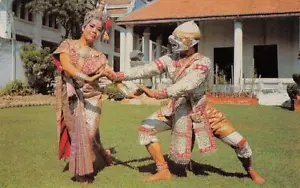 Postal vintage Hanuman (Mono) Atrapa bailarines Benyakai BANGKOK Tailandia c1960 - Imagen 1 de 2